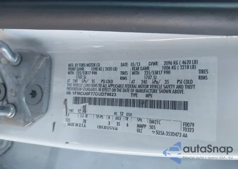 2013 Ford Escape S из США, поврежденный, VIN 1FMCU0F77DUD79823